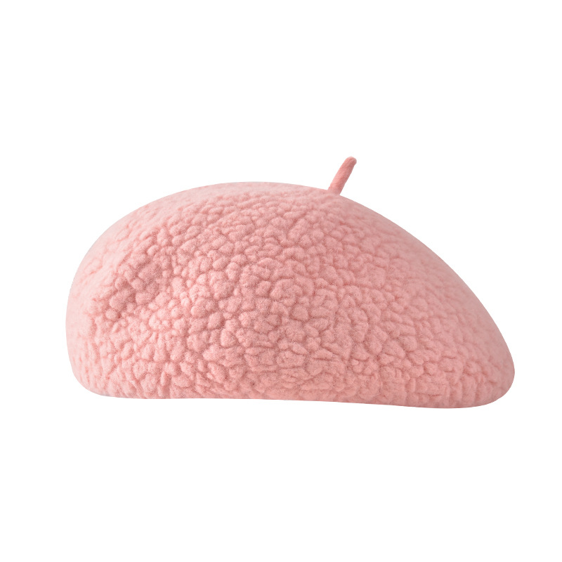 Unisex Wool beret Ladies winter Beanie pellet beret Painter cap Mushroom cap_voghion.com