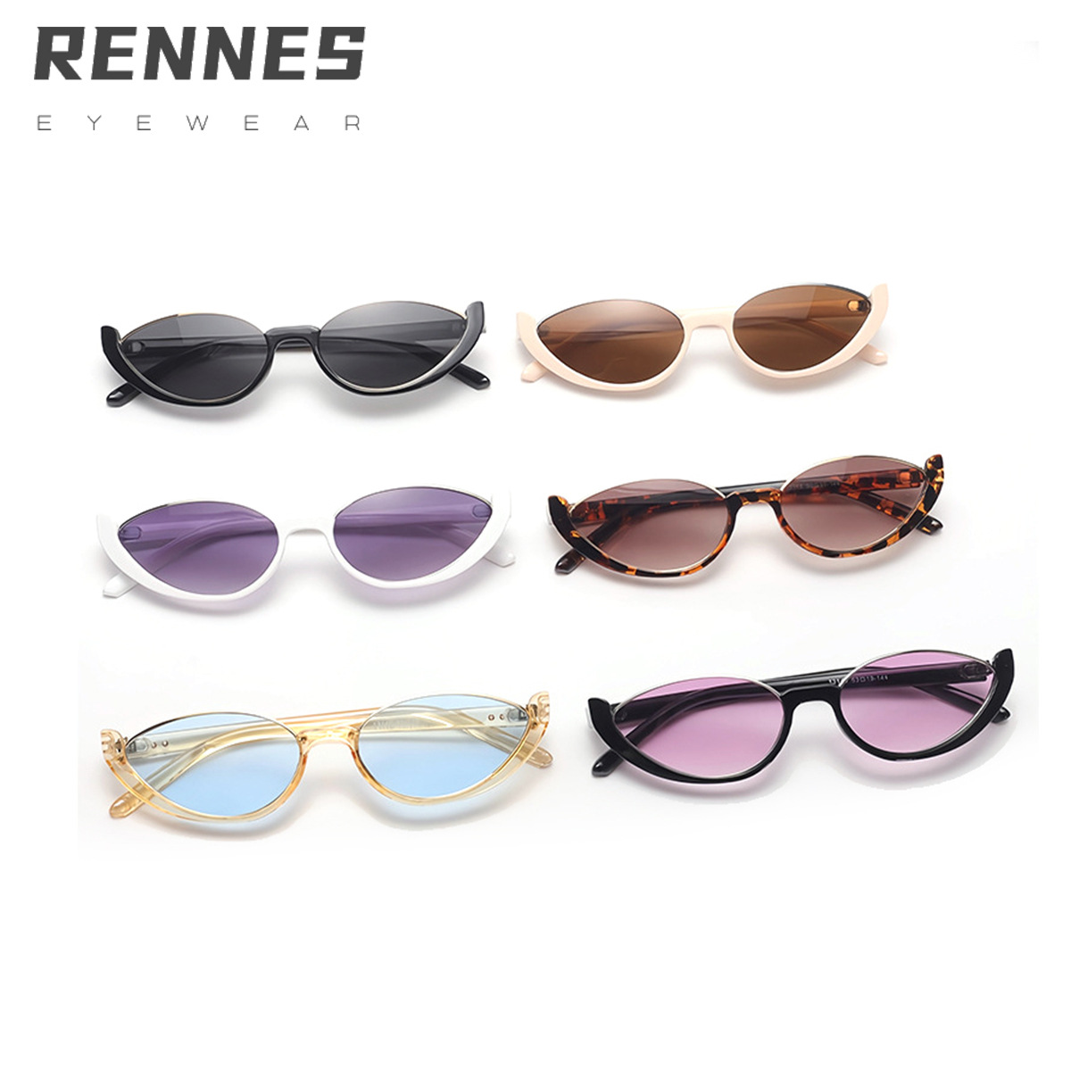 Nuevas gafas de sol de media montura con ojos de gato transfronterizas, chicas calientes europeas y americanas, nicho, gafas de sol de protección solar de hip-hop de calle Sunglass