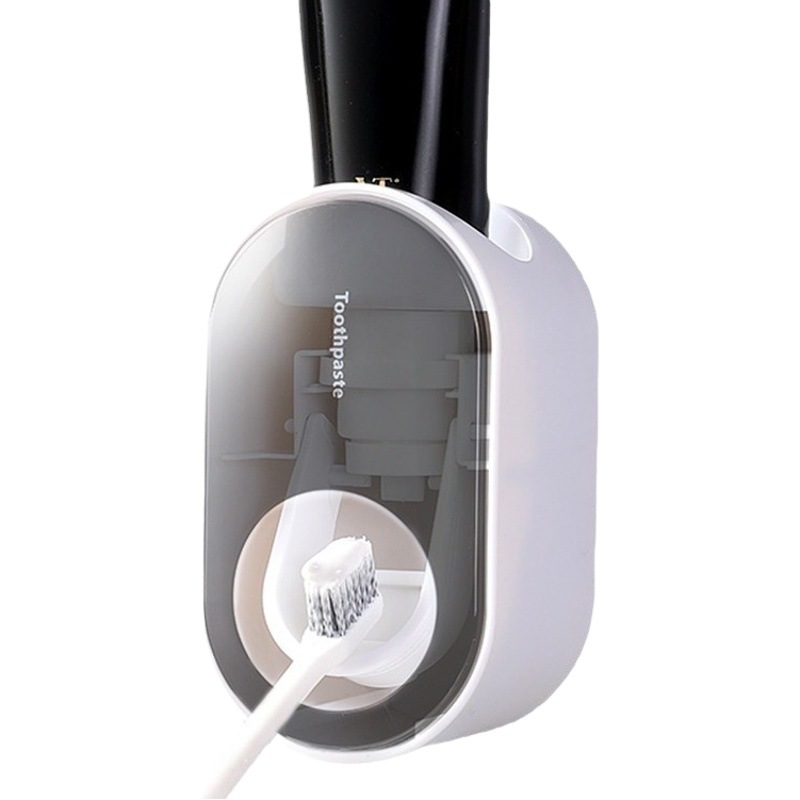 Exprimidor de pasta de dientes automático montado en la pared sin perforar cepillo de dientes estante de almacenamiento exprimidor de pasta de dientes perezoso titular de pasta de dientes