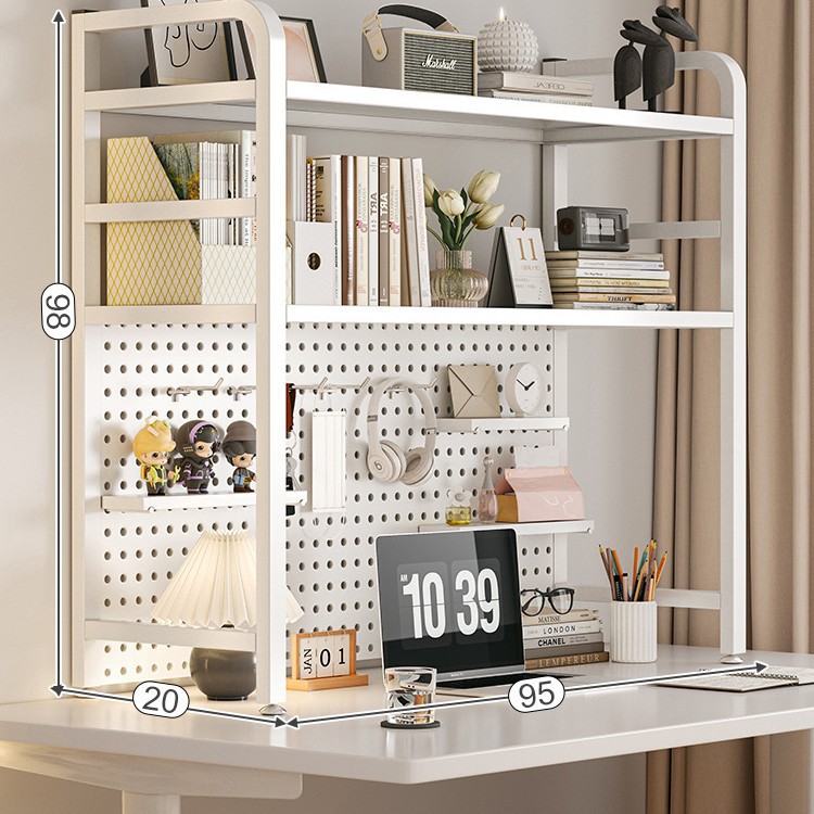 Agujero de escritorio tablero de hierro estantería escritorio rack de almacenamiento dormitorio estante de almacenamiento en capas escritorio hogar organizador rack