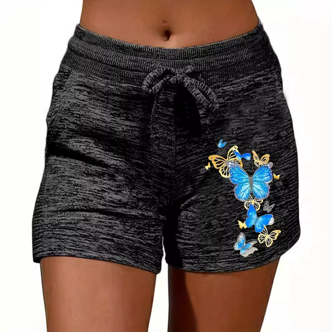 Шорты с принтом женские европейские и американские трансграничные свободные пляжные шорты женские