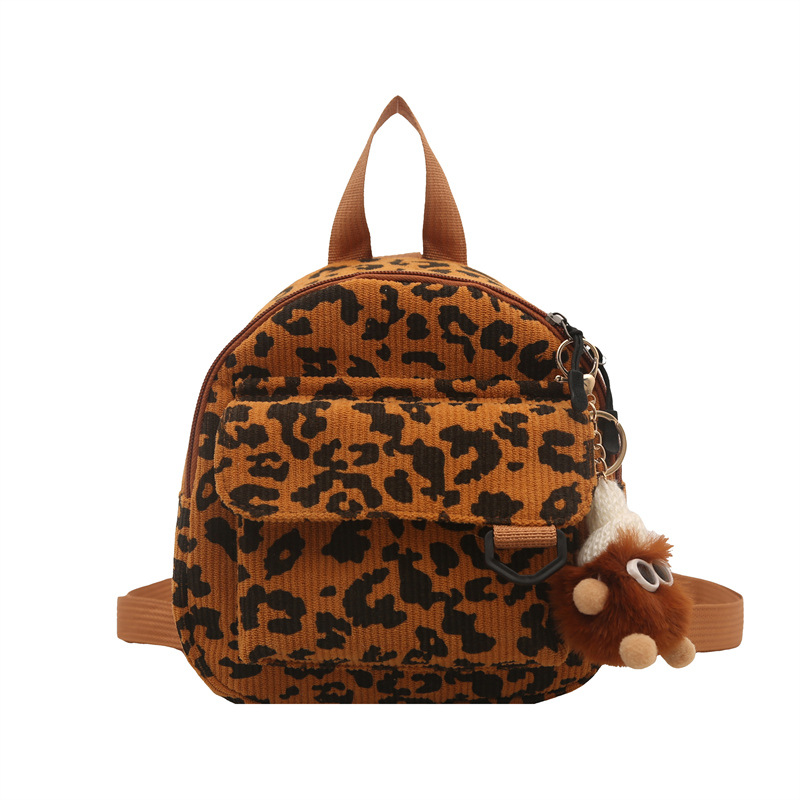 2025 nuevo estilo coreano de moda de terciopelo, leopardo de moda, estilo universitario, ocio, moda, literatura y arte, mochila extranjera.