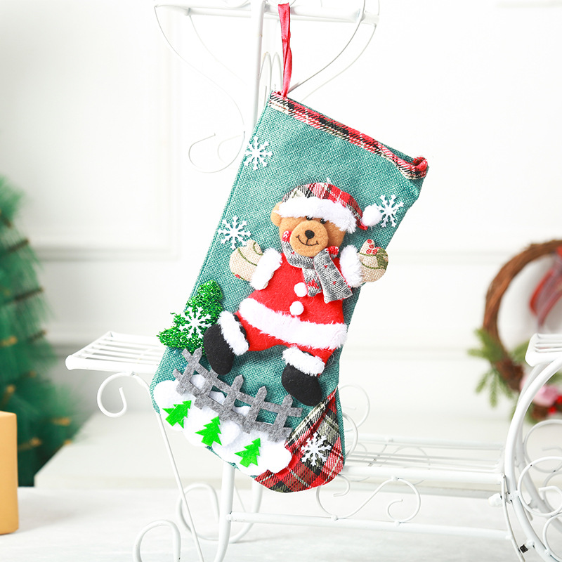 Christmas Cute Snowman Elk Cloth Party Christmas Socks 1 Piece display picture 4