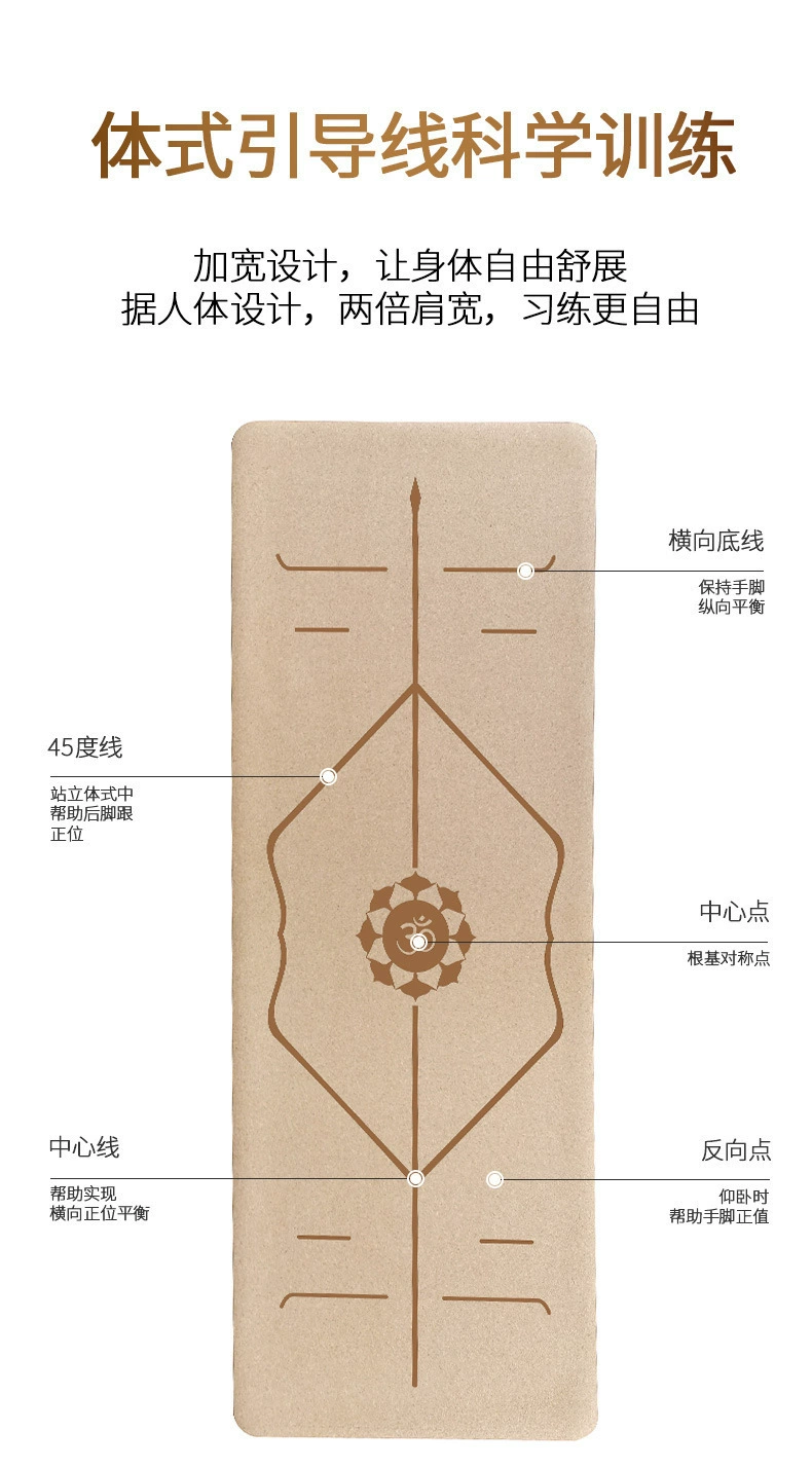 Натуральная пробка TPE резиновый утолщенный складной Профессиональный Фитнес Спортивный нескользящий противоударный Коврик для йоги