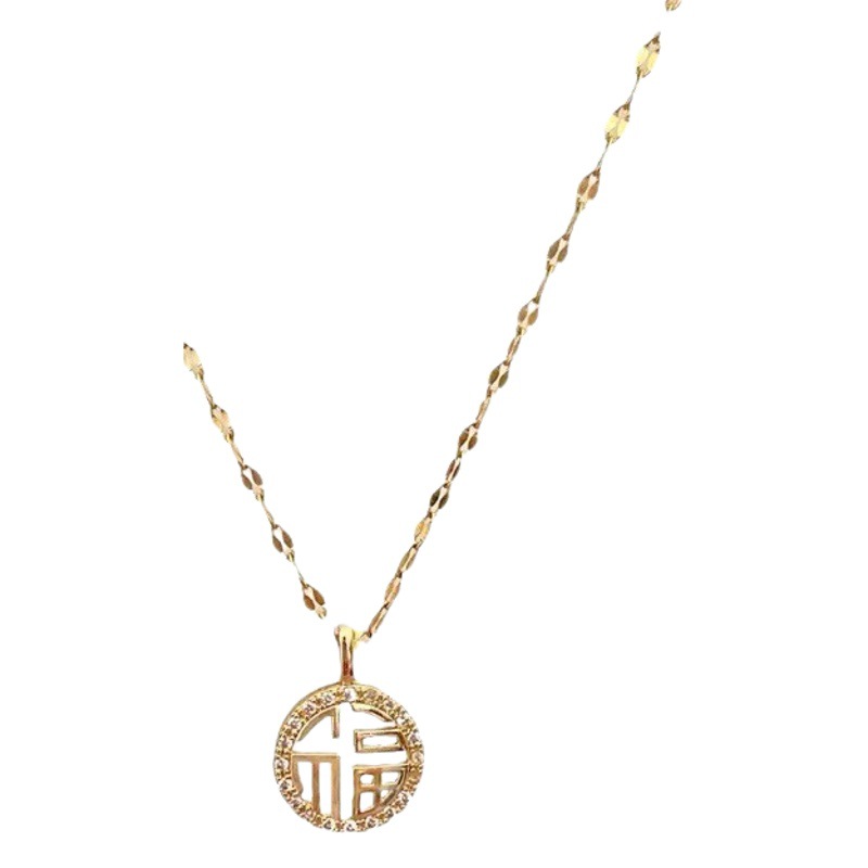 TikTok Live Broadcast Explosions Titanium Steel Necklace Women's Four-leaf Clover All-match Fashion Personality ins Clavicle Chain Color-free Jewelry