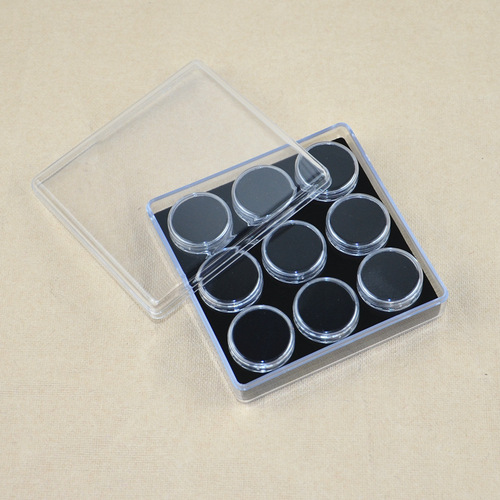 9mm Transparent Acrylic Jewelry Loose Gemstone Colorful Gemstone Ring Setting Craft Bead Storage Display Simple Packaging Box