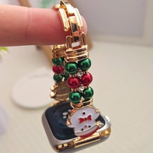 新款热销圣诞节手表带适用苹果applewatchs9表带小米华为手表表带