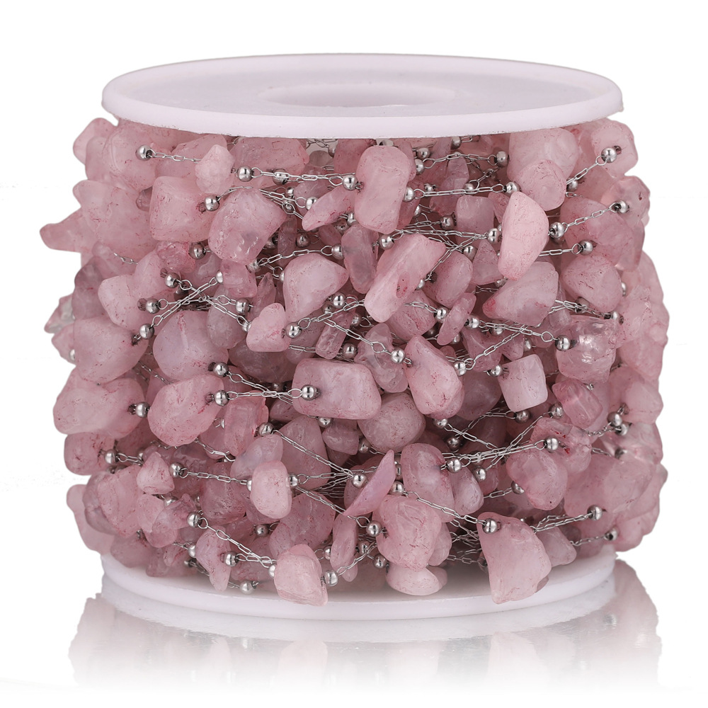 Acero inoxidable cabeza de piedra de color clip de cadena de cuentas DIY collar pulsera Cadena de joyería hecha a mano cadena accesorios de joyería