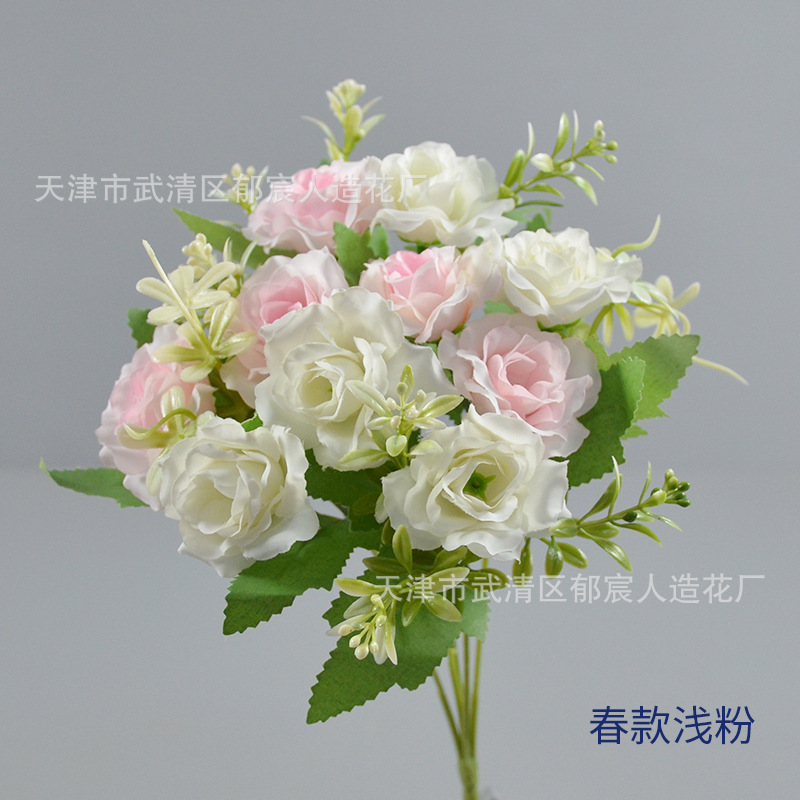 22 rosas de diamante paquete de otoño primavera corona floral centro comercial vitrinas para colocar sala de estar comedor decoración