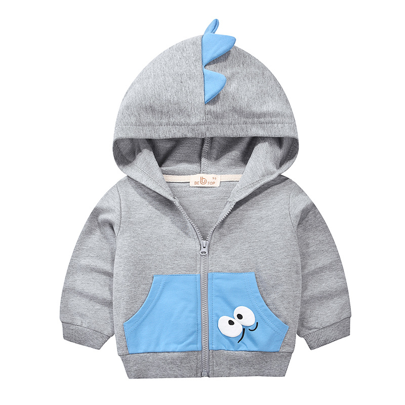 Ser Superior ropa para niños dinosaurio con capucha suéter para niños abrigo suéter de dibujos animados para niños primavera y otoño bebé Delgado algodón puro