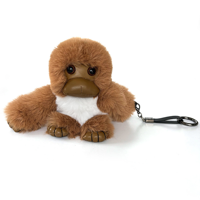 Imitación de piel de conejo rex adornos de mono lindo muñeco de peluche colgante de mochila escolar colgante de llavero de coche