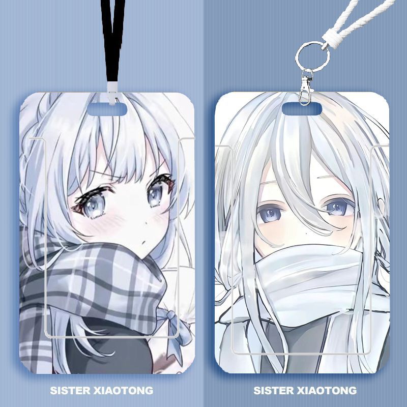 二次元女学生饭卡卡套公交卡地铁卡门禁卡防丢挂脖长绳钥匙扣短绳