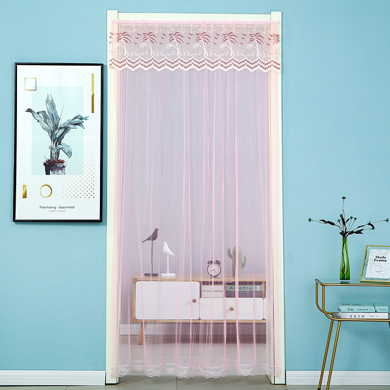 Cortina a prueba de mosquitos verano hogar velcro sin perforación cortina de encaje cortina de dormitorio cuatro estaciones universal