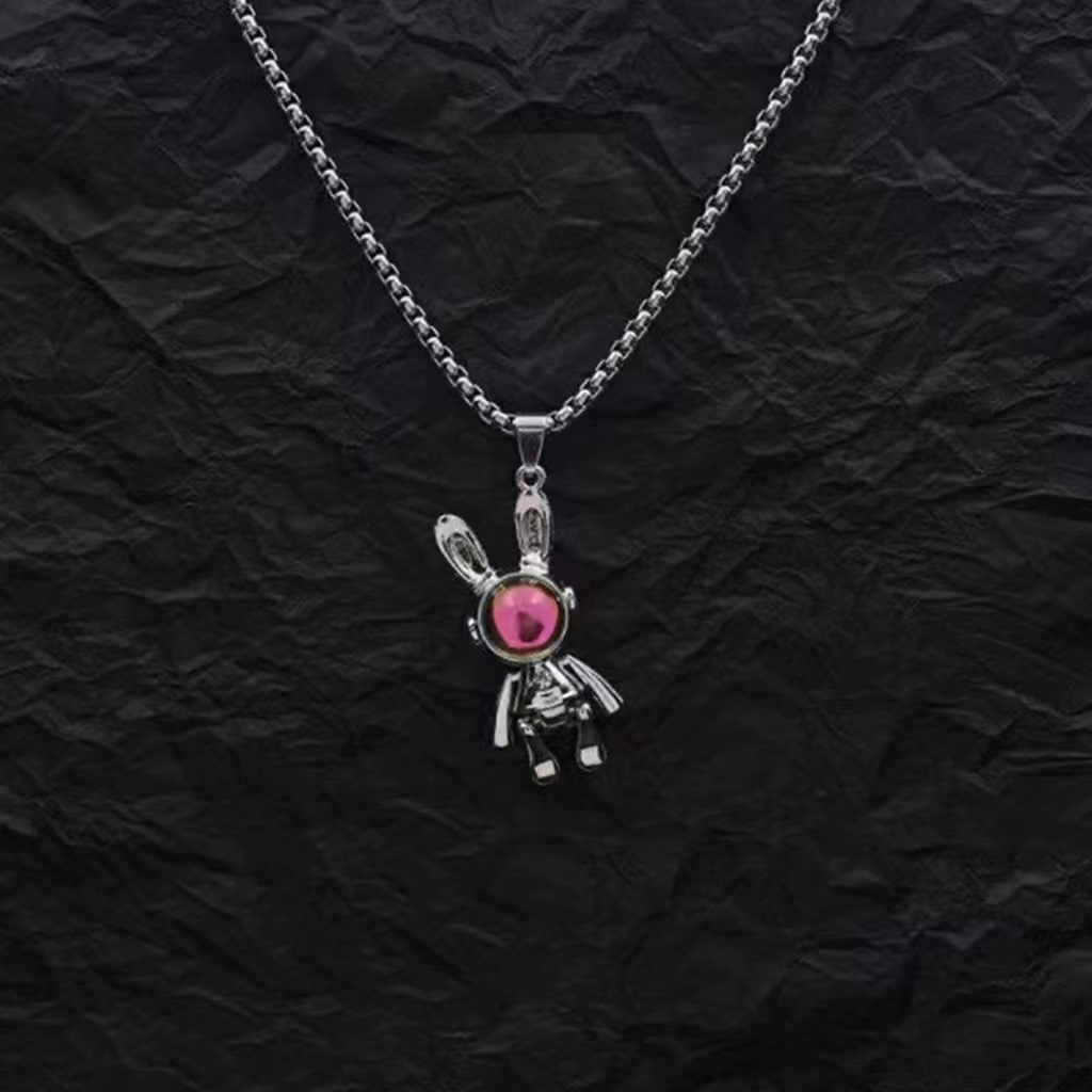 Space Rabbit Necklace Unique Design Hip Hop Style For Couples_voghion.com