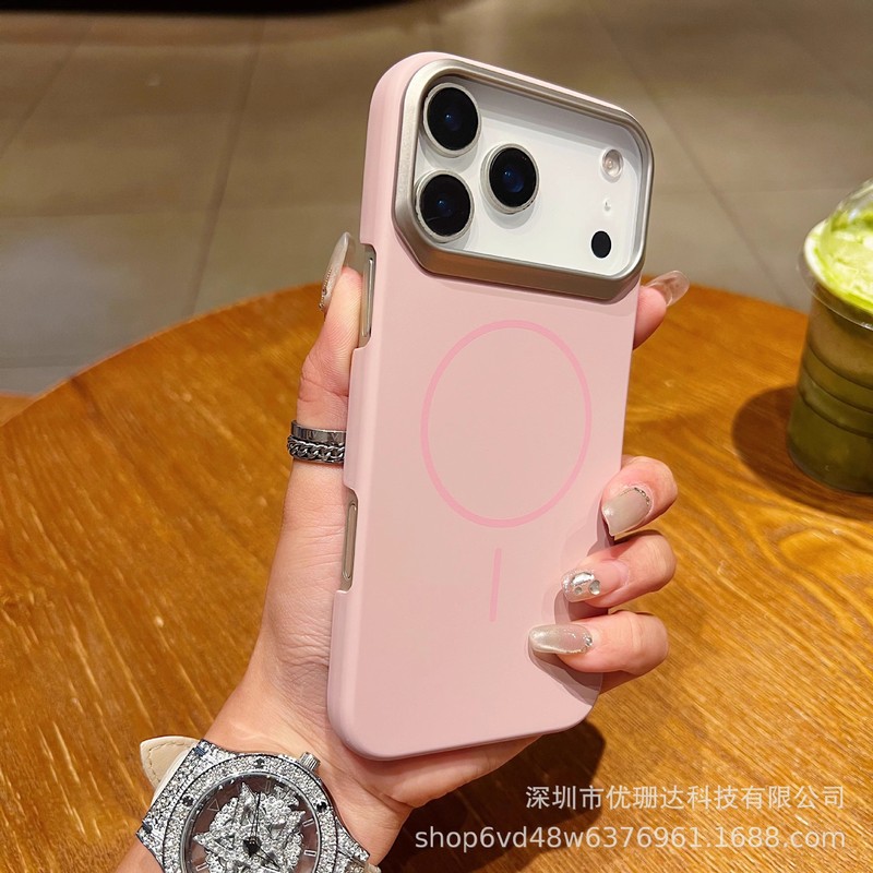 适用iPhone17Promax金甲磨砂磁吸手机壳苹果16镂空按键超薄PC护套|undefined
