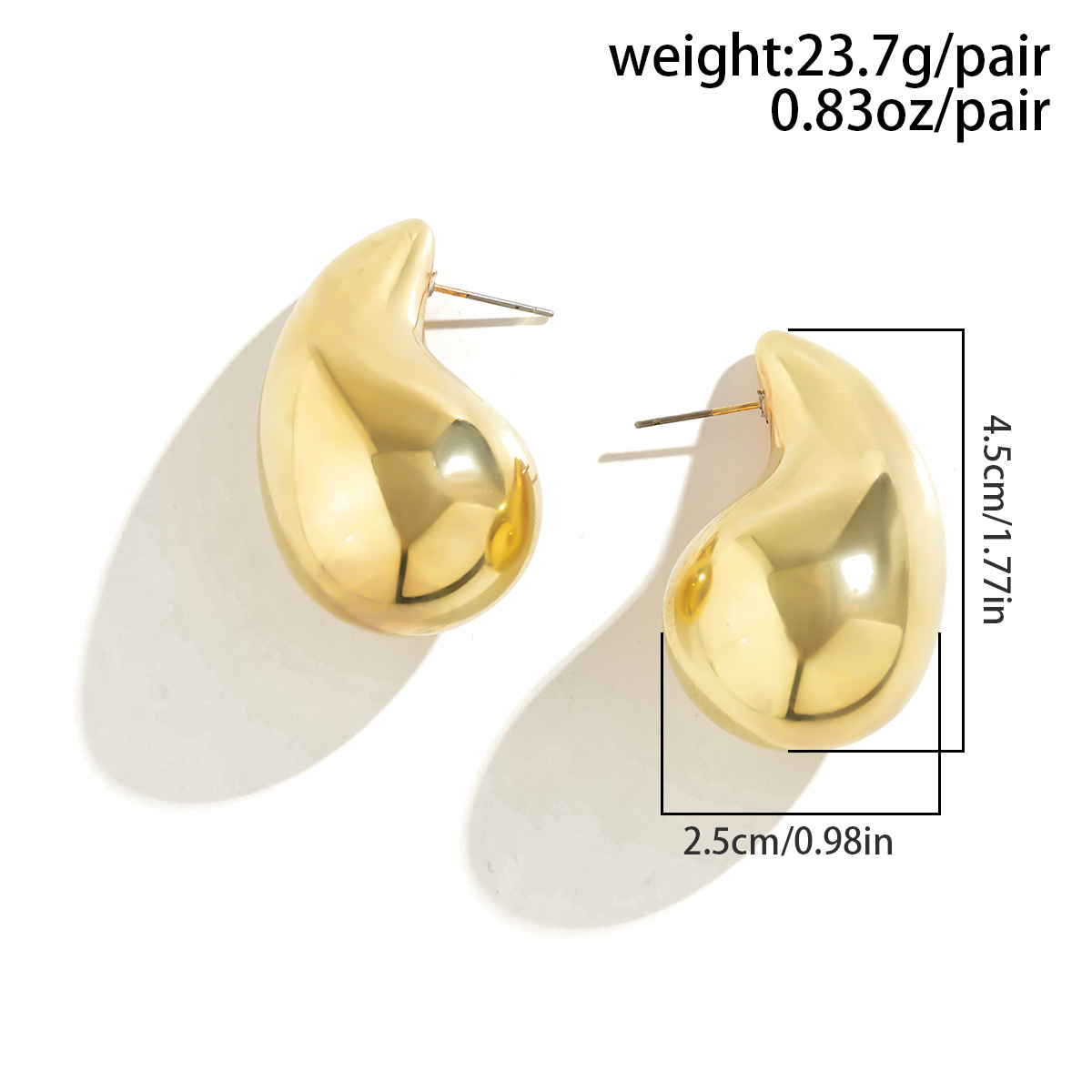 Water Drop Stud Earrings Minimalist Punk Style Drop Earrings_voghion.com