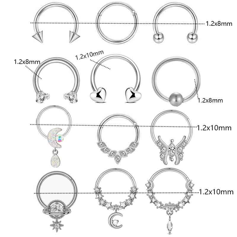 16G labret stud size and finish detail