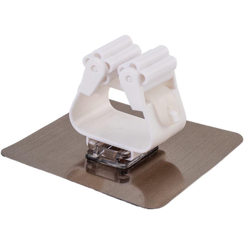 Potente clip de trapeador que no deja marcas, estante de trapeador sin punzonado para baño, gancho de trapeador sin clavos, fábrica de hebillas