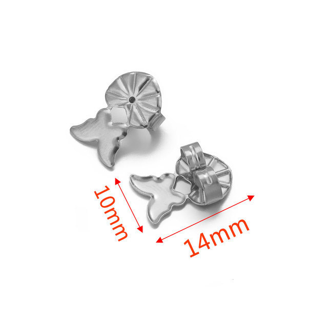 Tapones para los oídos de acero inoxidable nuevo dispositivo pendientes columna base DIY en forma de corazón mariposa bloqueo tapa pendientes haciendo accesorios