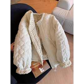 女童双面穿棉服2025新款女孩冬季新款洋气夹棉轻薄棉袄短款厚外套