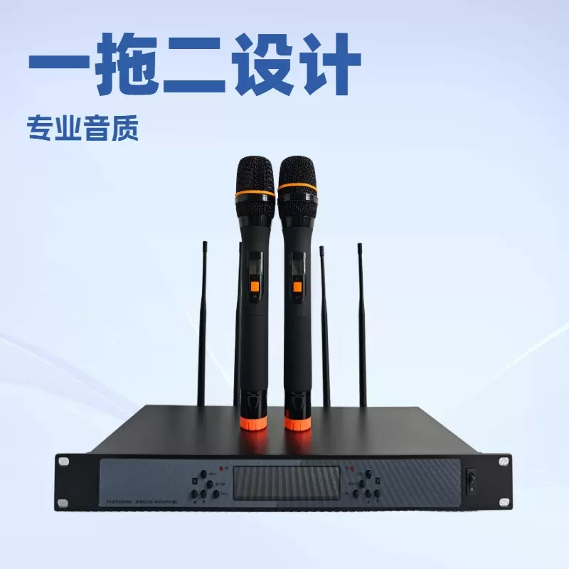 专业无线话筒一拖二U段KTV麦克风家用K歌酒吧舞台演出婚庆手持麦