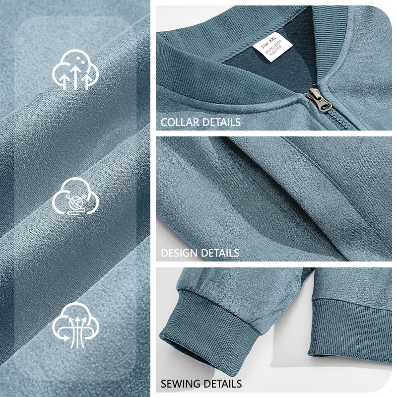 Chaqueta de aviador de gamuza para hombre, estilo europeo y americano, para otoño, color sólido, con cremallera, estilo retro americano, de manga larga.