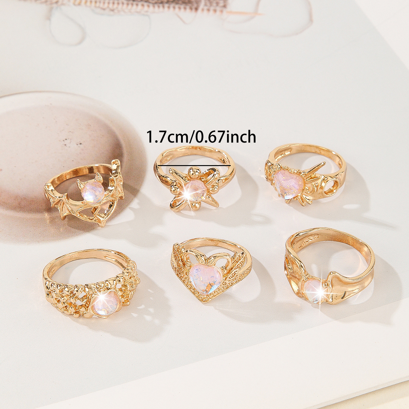 Stackable Minimalist Ring Set With Cubic Zirconia For Women_voghion.com