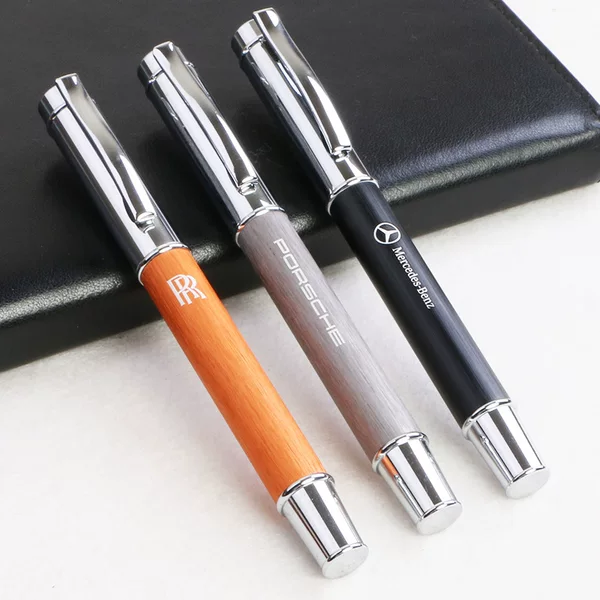 Cross-Border Spot Mercedes-Benz Gel Pen Classic Luxury Creative Metal Pen Gun Signature Pen Rose Gold Brushed Orb Pen