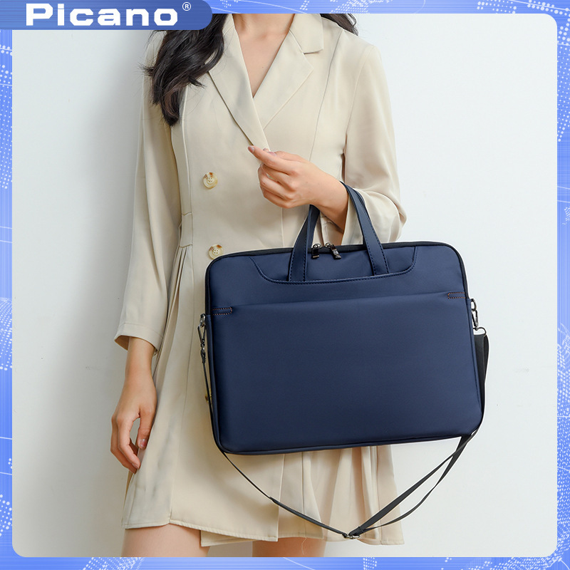 Cross-border new portable laptop bag 15 inch high-value commuter briefcase PU simple business shoulder bag