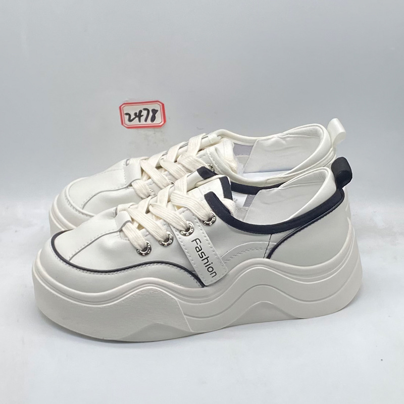 High-quality brand remove cabinet first layer cowhide board shoes women's thick bottom autumn and winter 2023 new small white shoes women's high-looking increased