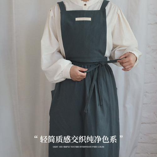 Nordic quality home kitchen cafe apron with Korean style canvas vest factory wholesale