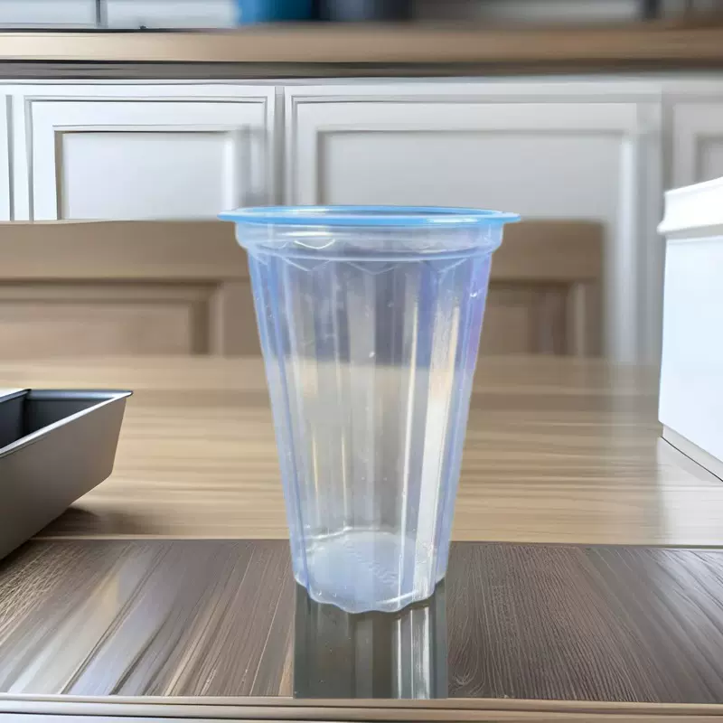 优质250ml一次性pp材质透明塑杯蓝色水杯啤酒饮用杯奶茶杯