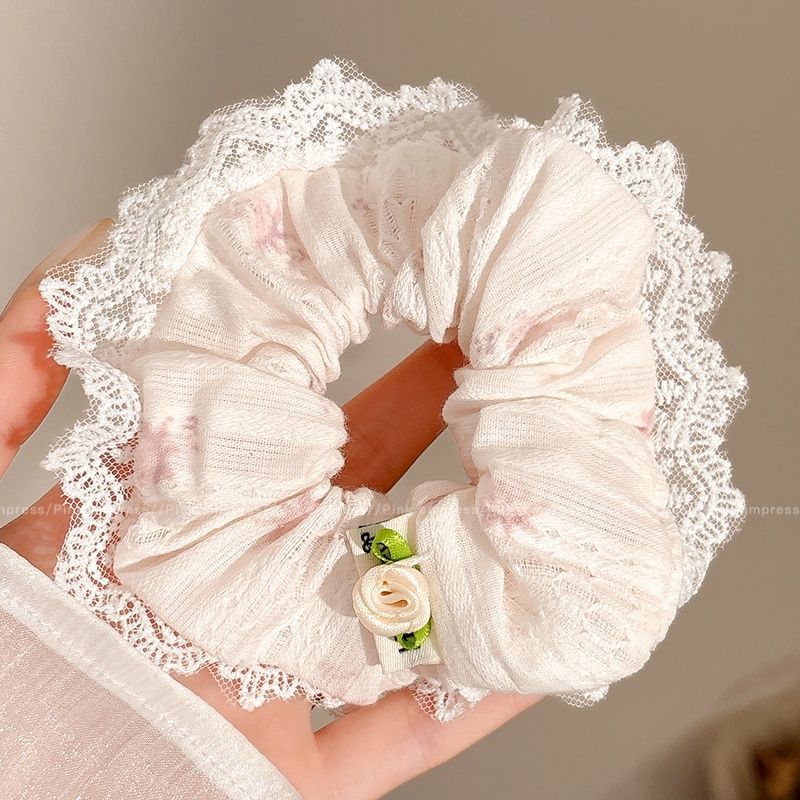 1#꽃무늬 레이스 대장 머리끈 13cm