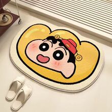 异形蜡笔小新加厚仿羊绒地垫吸水耐脏卫生间门垫柔软隔凉浴室脚垫