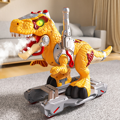 Children's dinosaur toy scooter can sit on electric balance car 3-6 spray Tyrannosaurus rex toy car wholesale