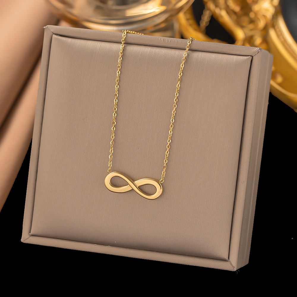 23【h232】number 8 necklace gold
