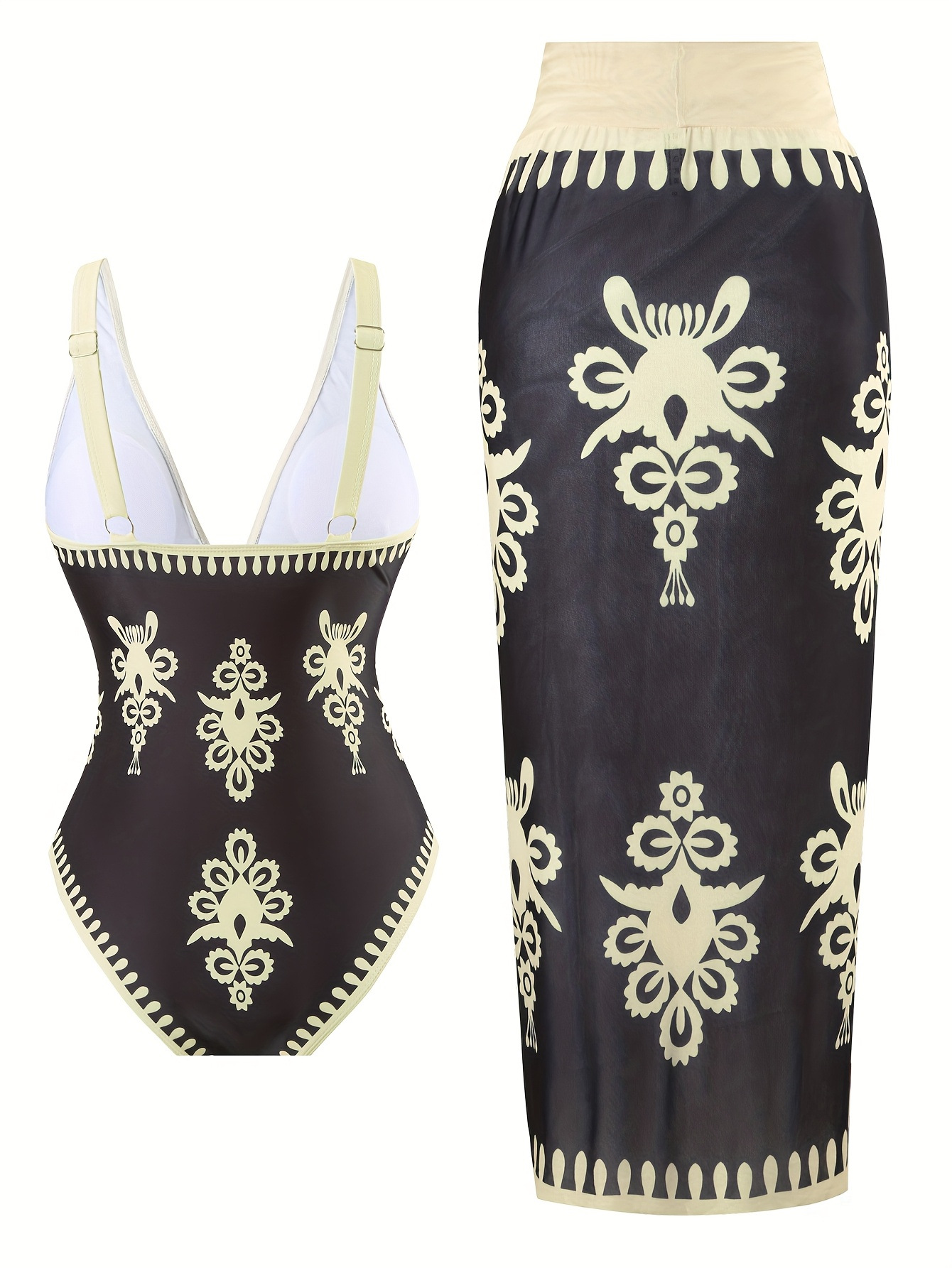 Damen Gothic Stil Badeanzug Einteiler Sexy Mode Strand_voghion.com