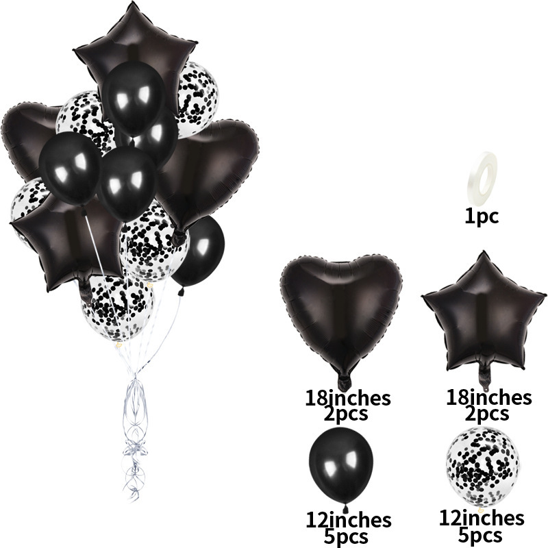 18 pulgadas 14PC película de aluminio lentejuelas Pearl Rose Gold Balloon Set Fiesta de cumpleaños de los niños Decoración ambiente arreglo globo