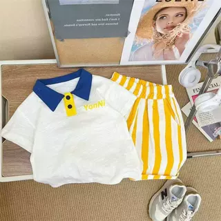 2026夏季男童短袖童装新款男童翻领儿童polo短袖两件套套装短裤