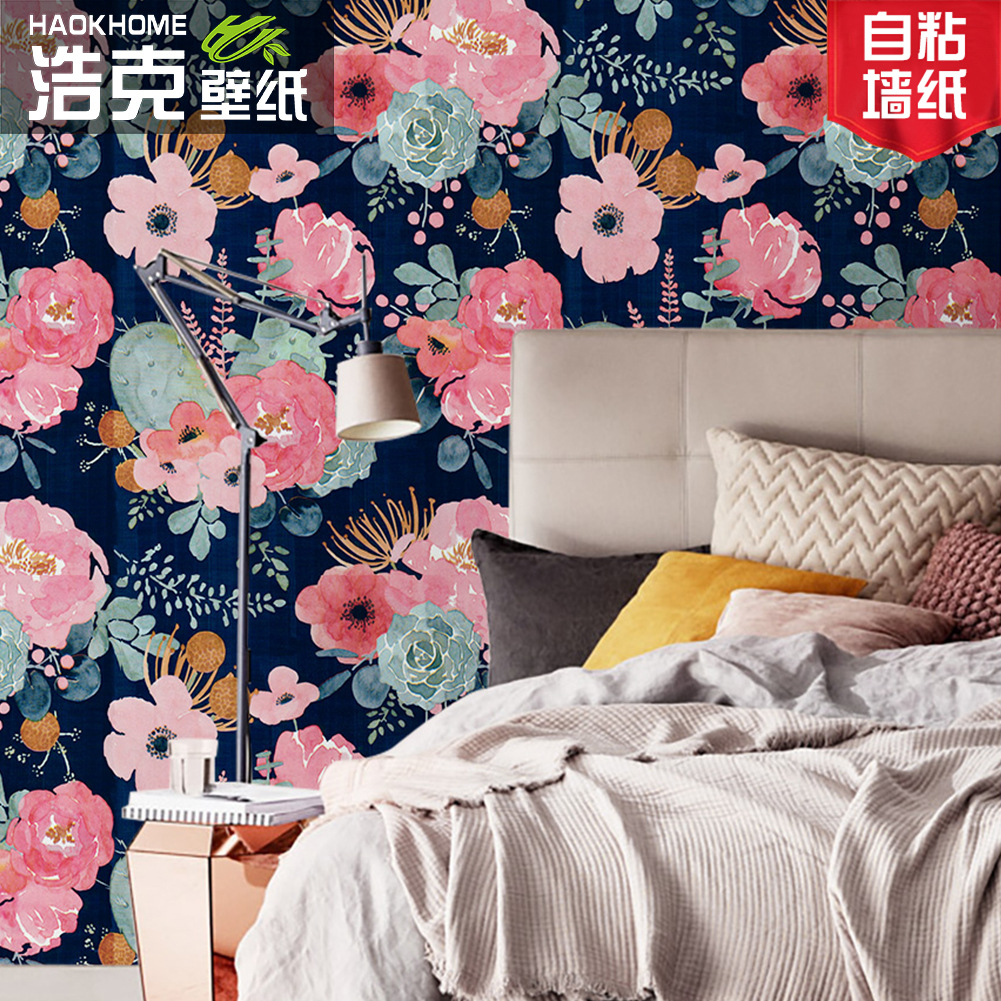 10 m Self-adhesive Wallpaper Self-adhesive Thickened American Vintage Flower Wall Stickers Warm Bedroom Living Room Room Wall Wallpaper