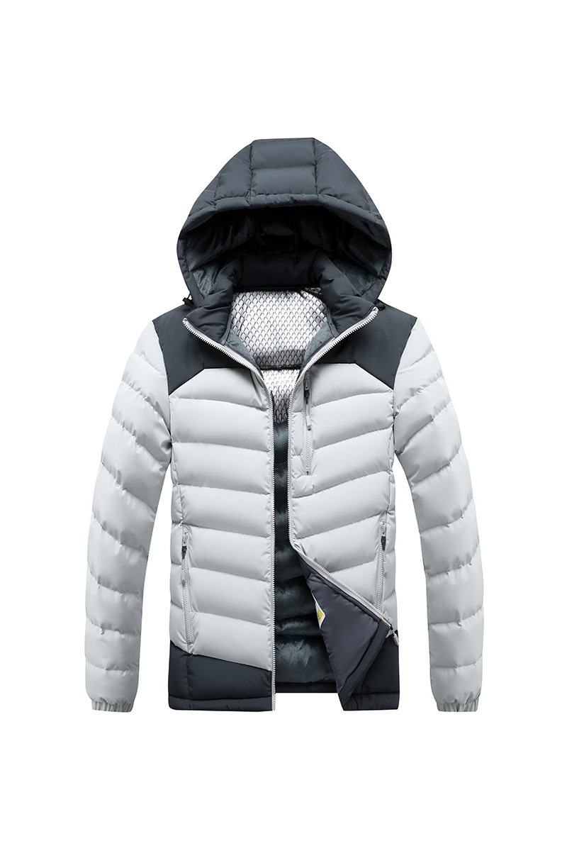 Rib Suit, Cotton-padded Coat For Men, Graphene Removable Cap, Thickened Contrasting Coat For Men_voghion.com
