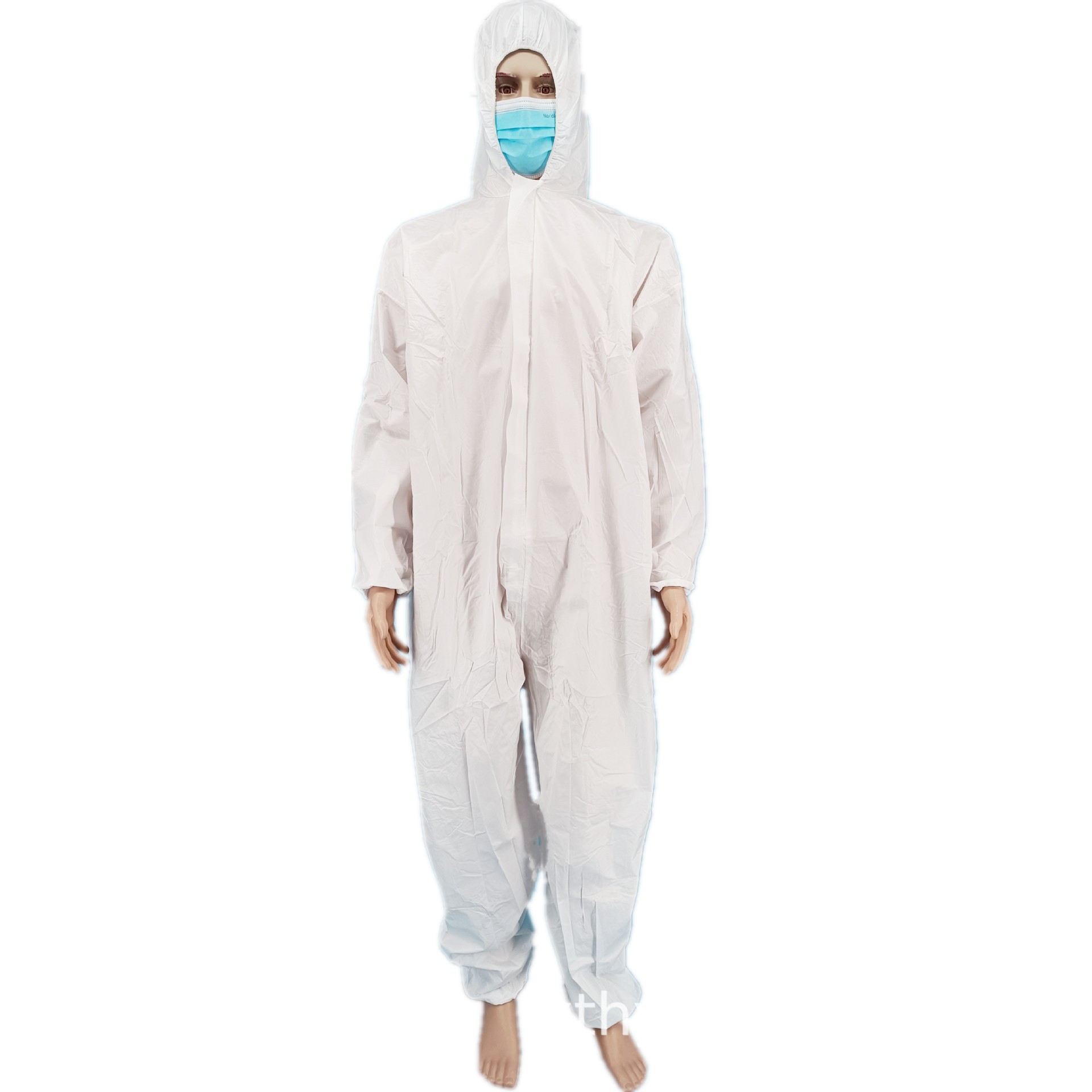 工厂加工一次性SF透气膜防护服带帽连体工作服防水畜牧业防护服