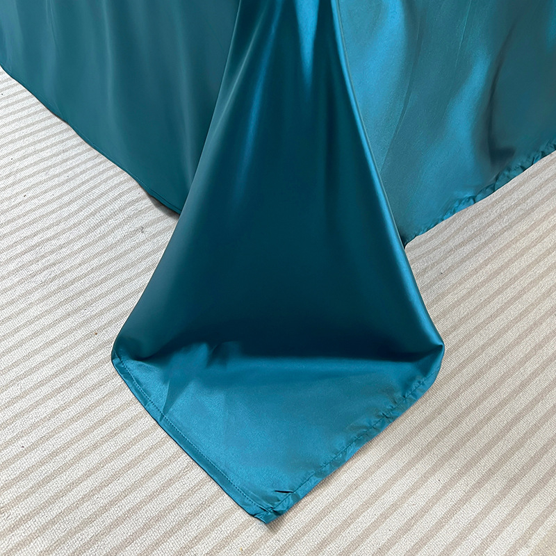 Satin Bedding Set Solid Colour Silky Smooth Four Piece Duvet Set_voghion.com