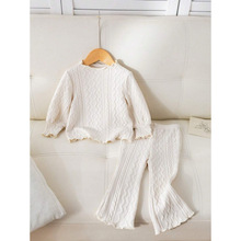 V 77733 Girls twist knit flared pants set Ůͯ�黨��֯���ȿ�