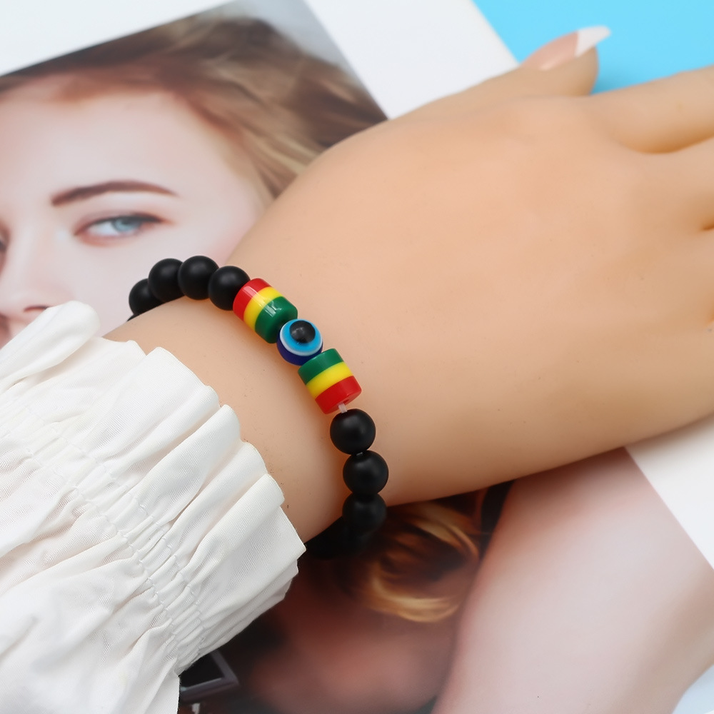 Fashion Palm Eye Agate Beaded Bracelets 1 Piece