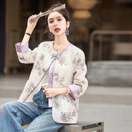 夏季女装现货新品刺绣欧根纱提花防晒衣拼接国风短外套 N8879