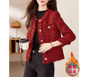 Filled velvet liner small fragrant style French style coat design sense