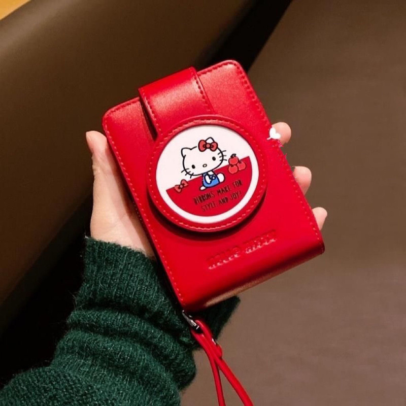 New Cute Kitty Cat Denim Card Holder Women's Large Capacity Multi-Functional Document Cosmetics Bag Portable Coin Purse