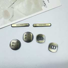 复古圆形方条minmin金属配饰 DIY发夹头饰包包帽子饰品装饰贴片批