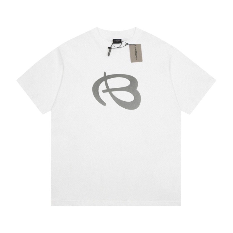 パリハイバージョンBファミリーTシャツ25s春夏新作ヘビーコットンラウンドネック半袖Tカジュアル万能男女同型|undefined